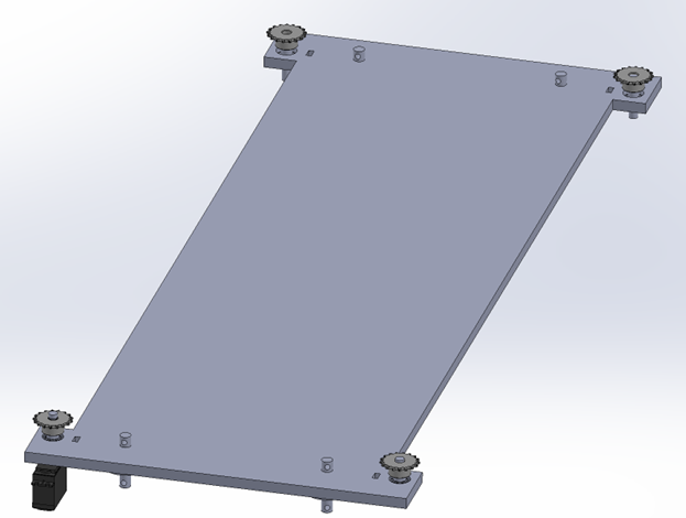 Mechanical layout of the lift platform and multi-point drive coupling.