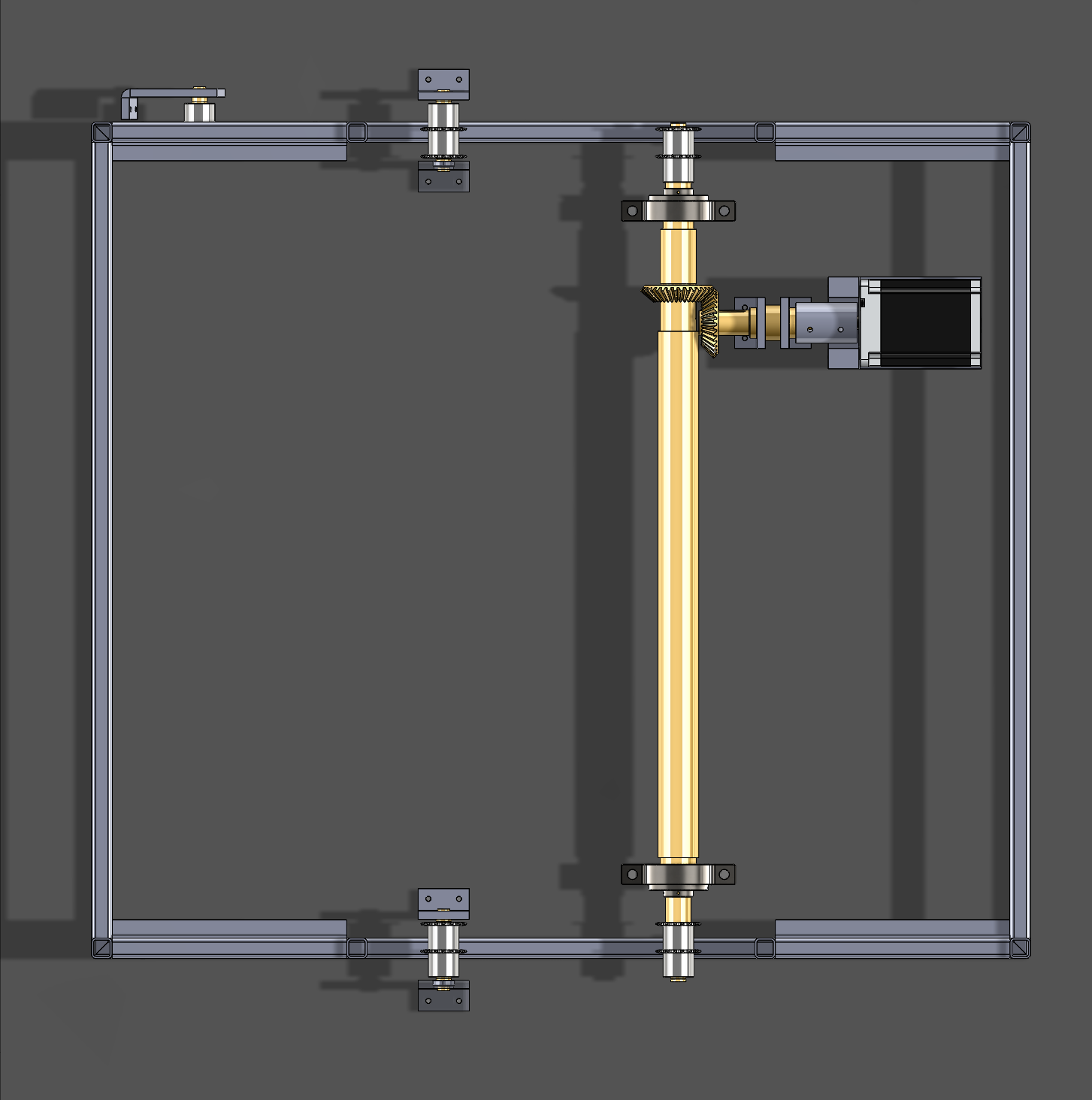 Top-down view showing mechanical components for both lift shaft and horizontal extractor.