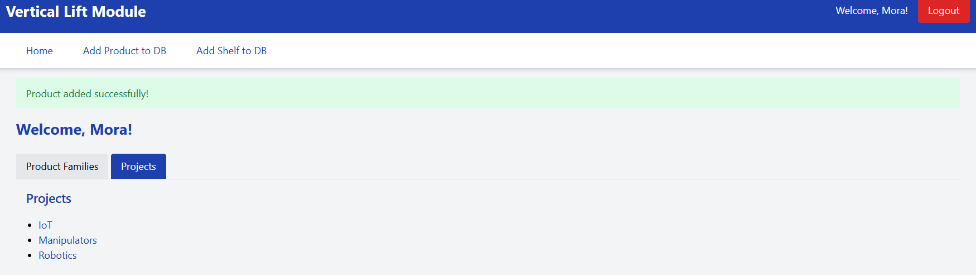 Flask dashboard displaying welcome page.